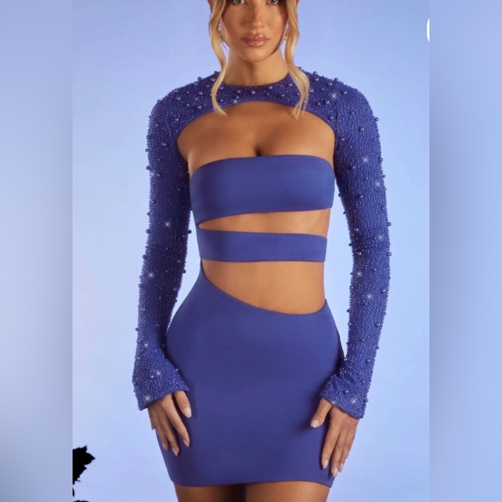 Oh Polly Blue Sequin Mini Dress